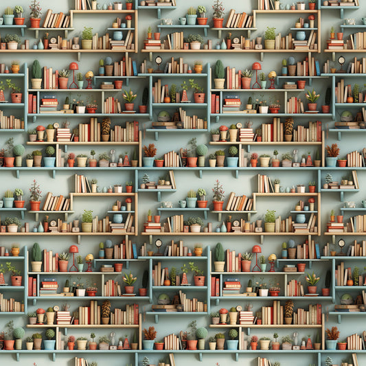 Bookshelf Pattern 9 Quilting Cotton Fabric