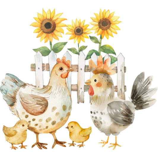 Watercolor Farm Fabric Panel 2