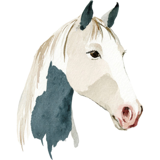 Watercolor Horses Fabric Panel 32