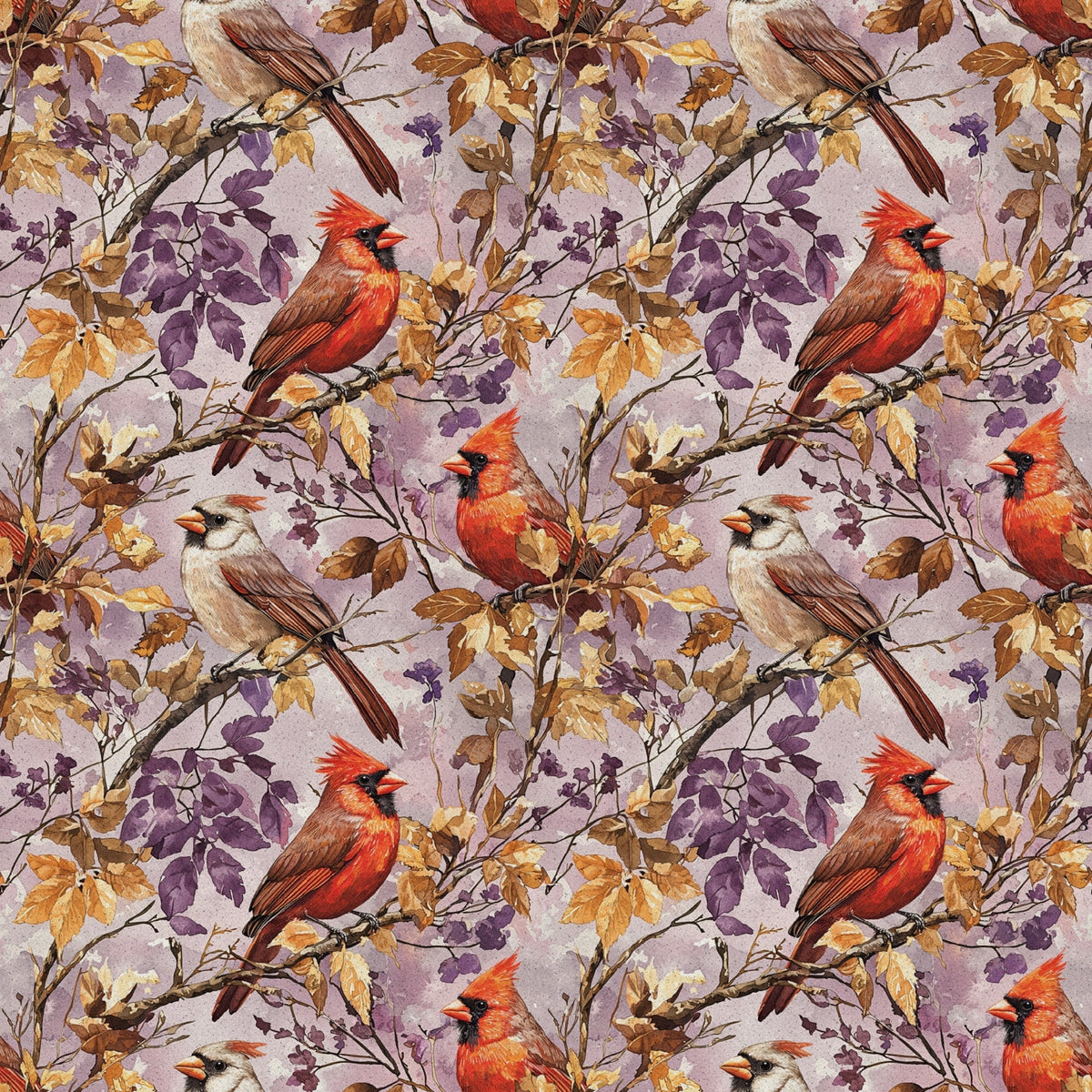 Plum Songbird Pattern 10 Minky Fabric