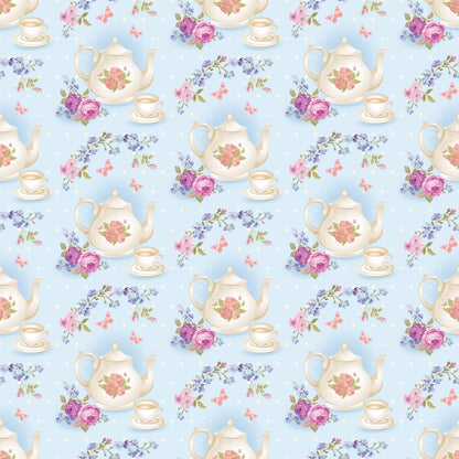 Pink Tea Party Pattern 6 Quilting Cotton Fabric