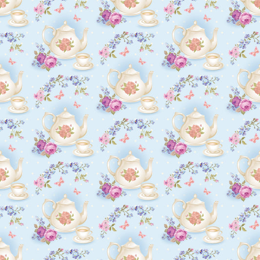 Pink Tea Party Pattern 6 Quilting Cotton Fabric