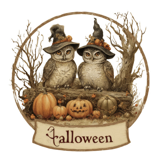 Halloween Owl Ornament Fabric Panel 5