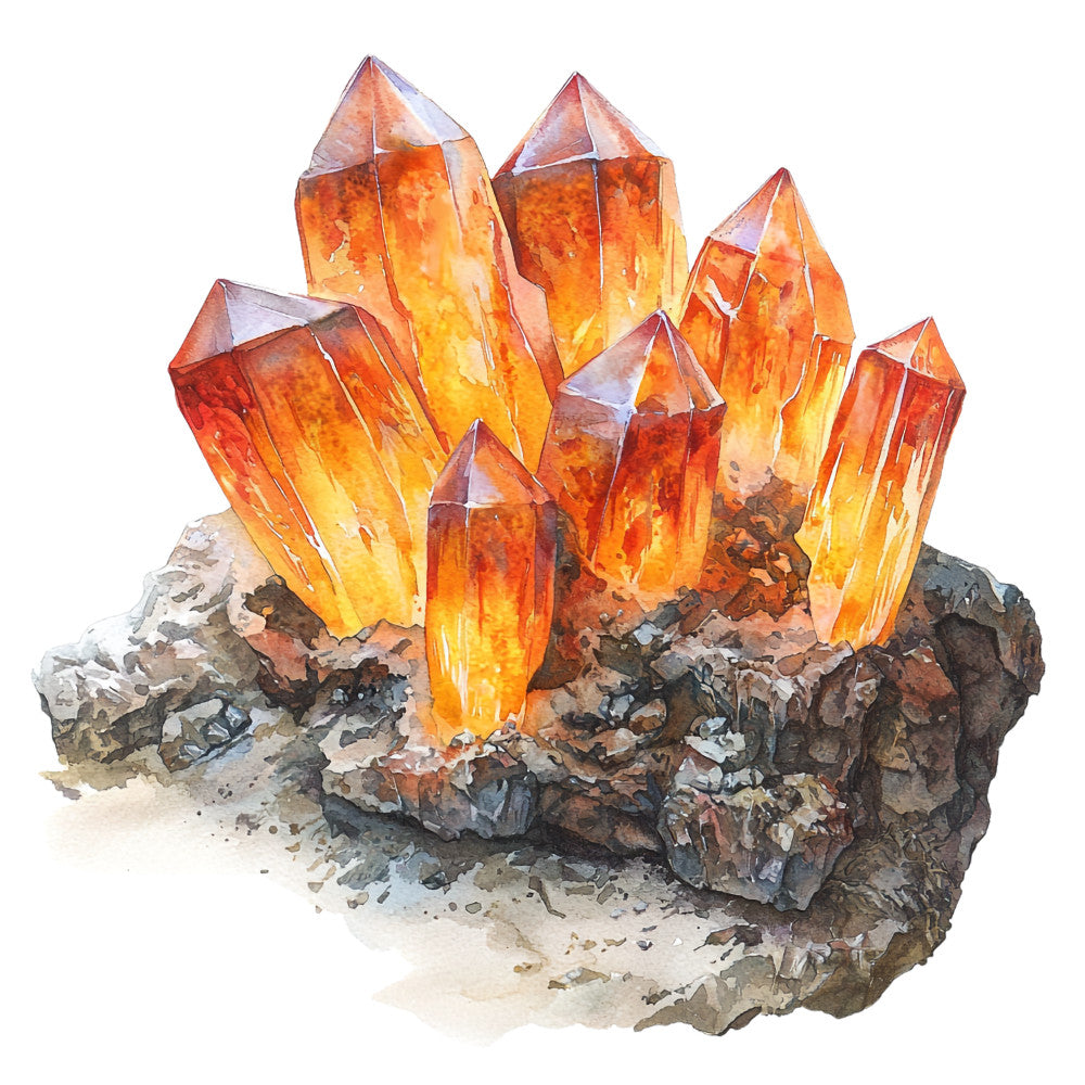 Fire Moon Crystals Fabric Panel 17