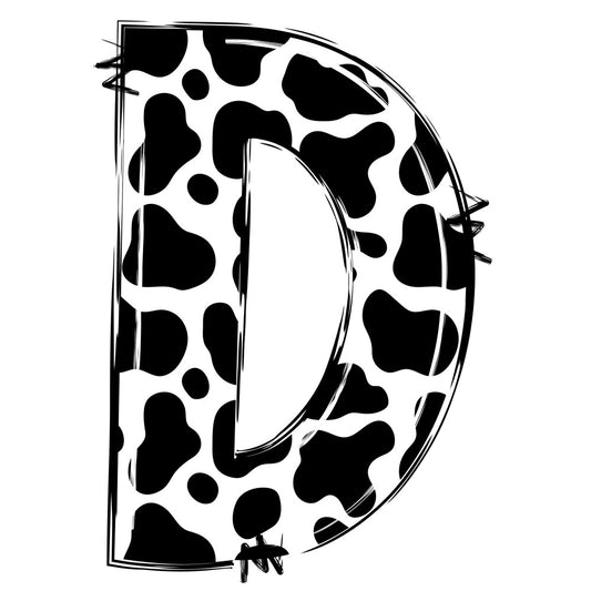 Cow Print Alphabet Fabric Panel 10