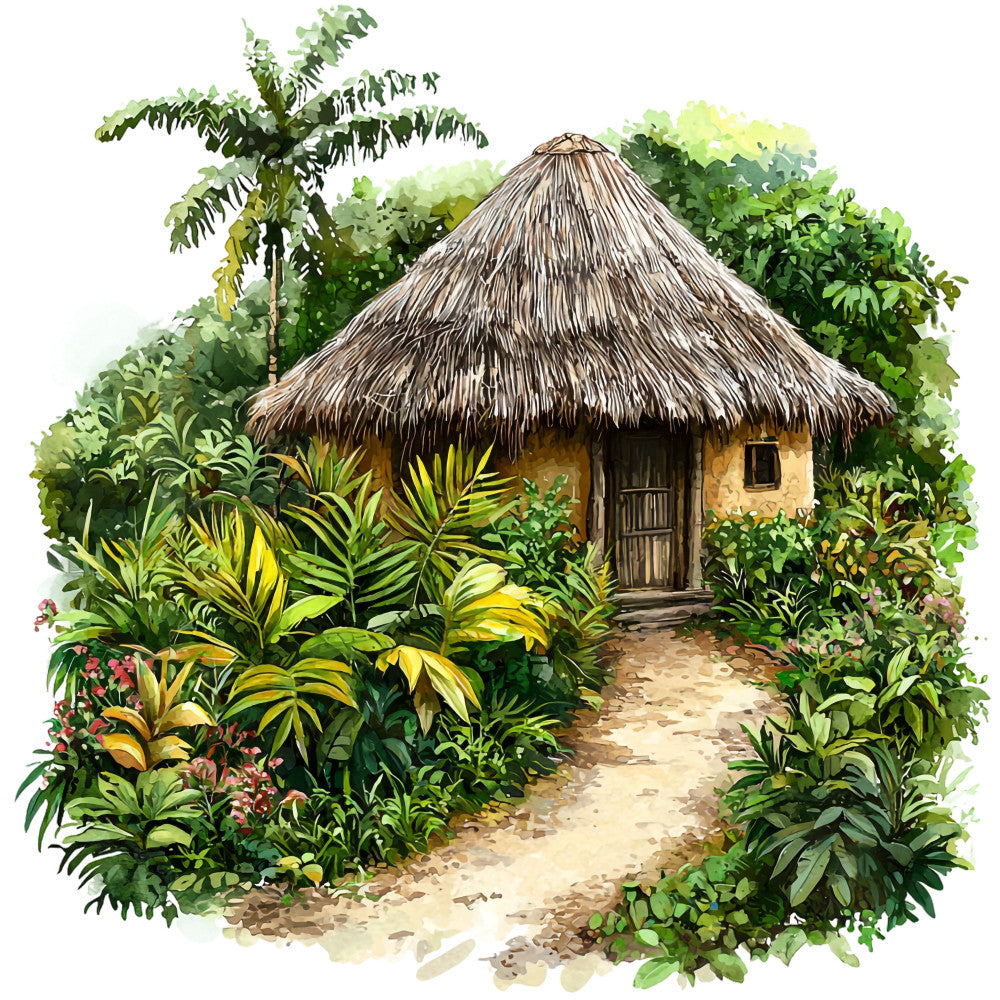 Watercolor Africa Fabric Panel 10