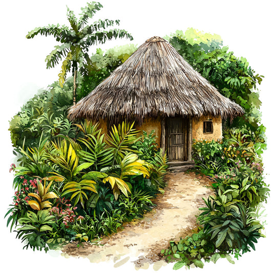 Watercolor Africa Fabric Panel 10