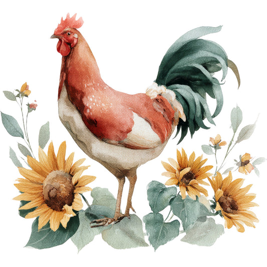 Farmhouse Chicken Decor Fabric Panel 51