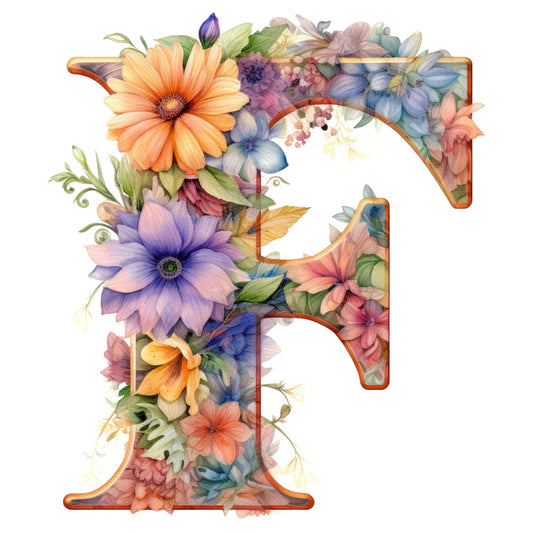 Alphabet Flowers Fabric Panel 23