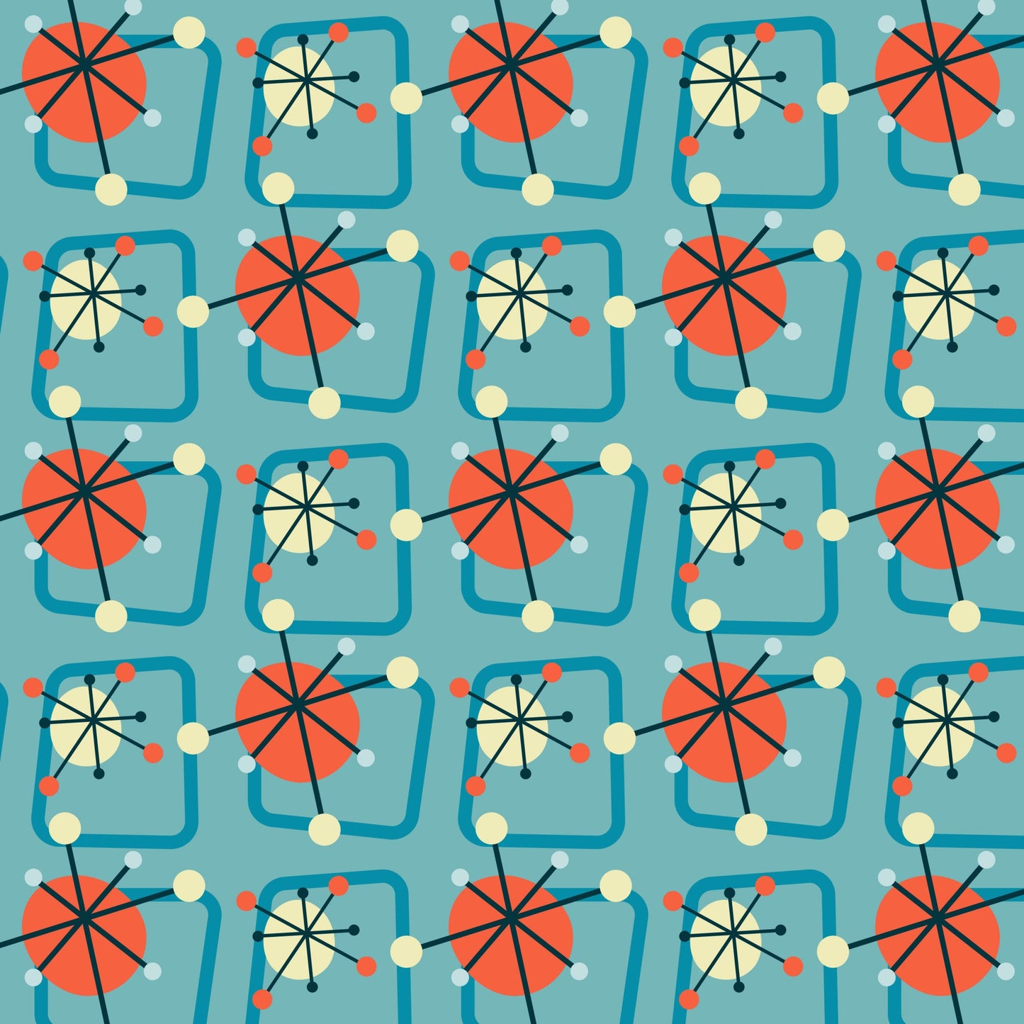 1950s Atomic Age Pattern 5 Quilting Cotton Fabric