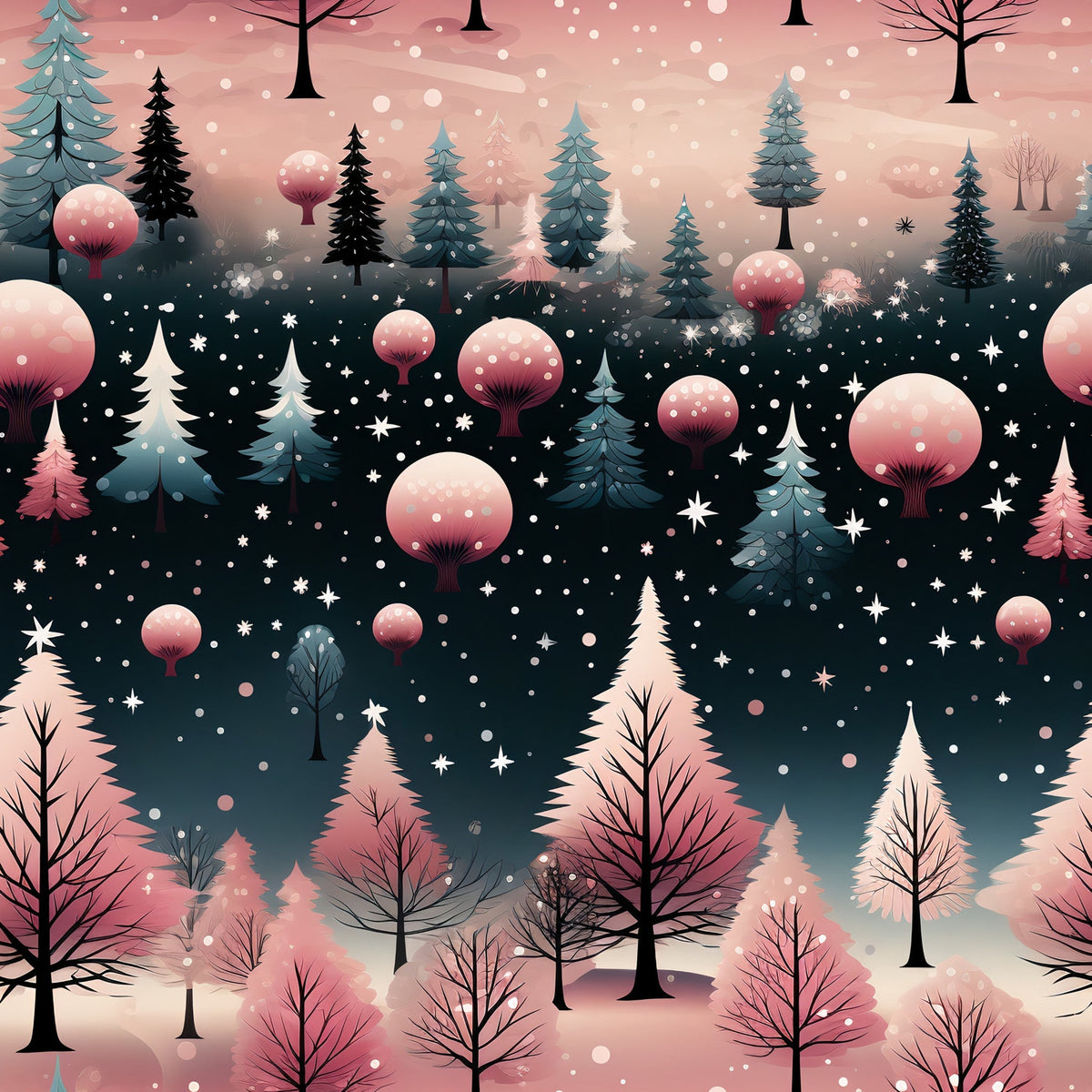 Peppermint Pines Pattern 14 Minky Fabric