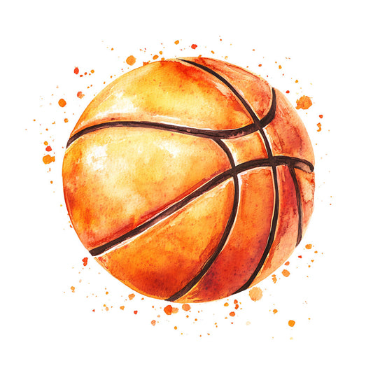 basketball, sports, orange, golden yellow, burnt orange, red-orange, watercolor, splatter, athletic, game day, sports theme, boys, men, action, dynamic, modern, vibrant, team spirit, ball motif, painted effect, ink splatter, casual, energetic, summer, recreation, hobby, wall art, decorative, apparel