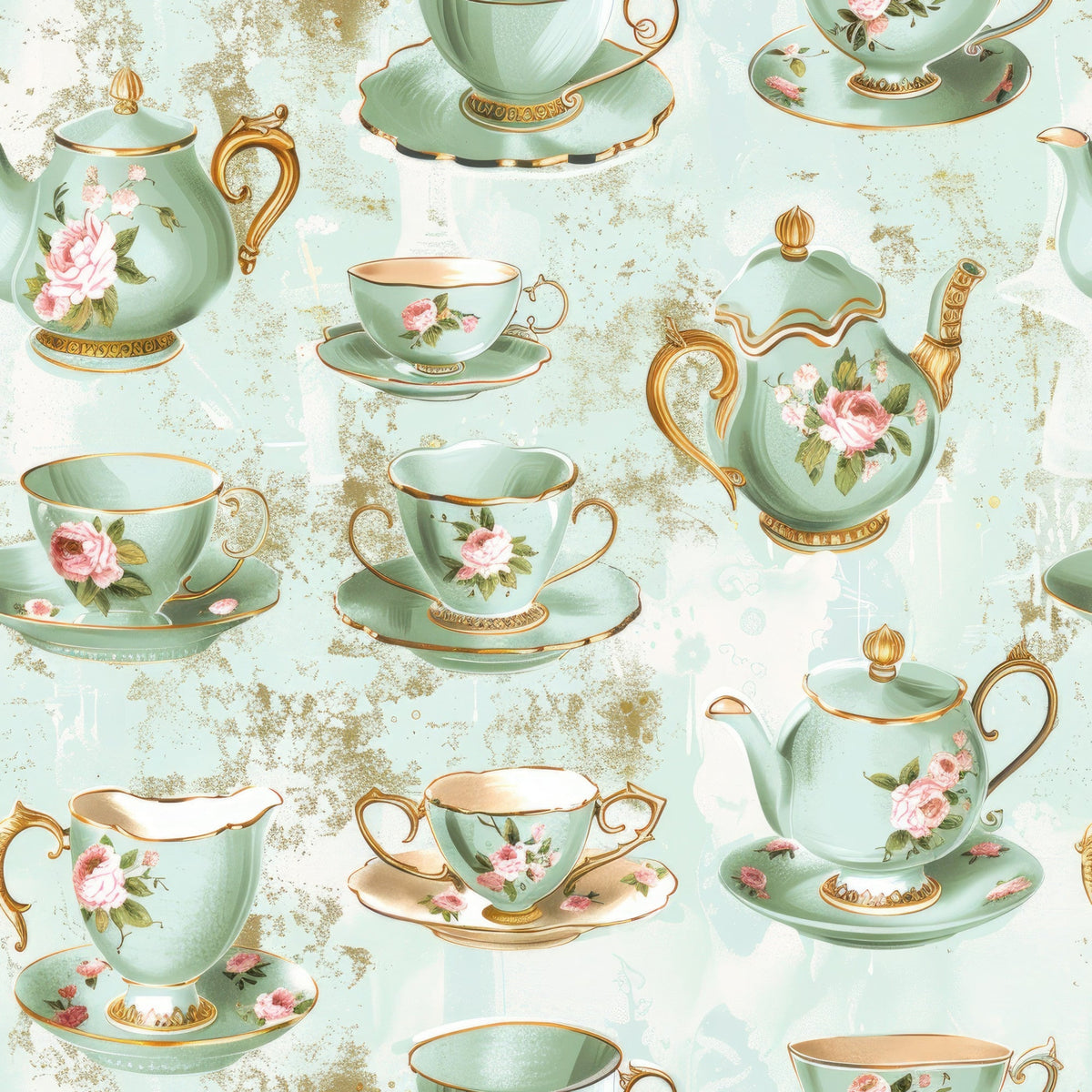 Pastel Porcelain Pattern 2 Minky Fabric