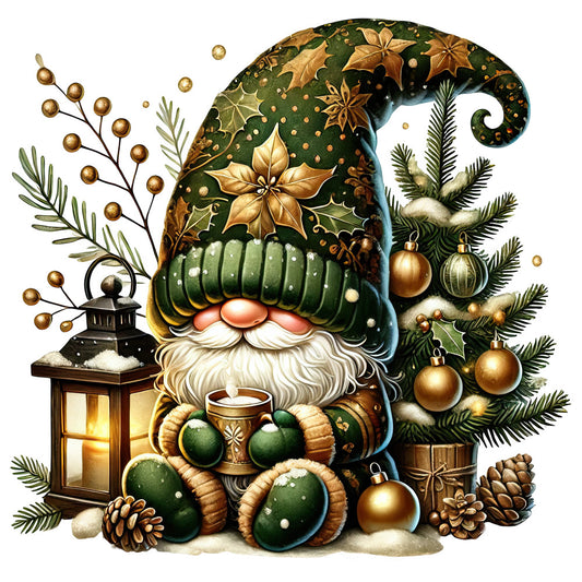 Cozy Christmas Gnomes Fabric Panel 7
