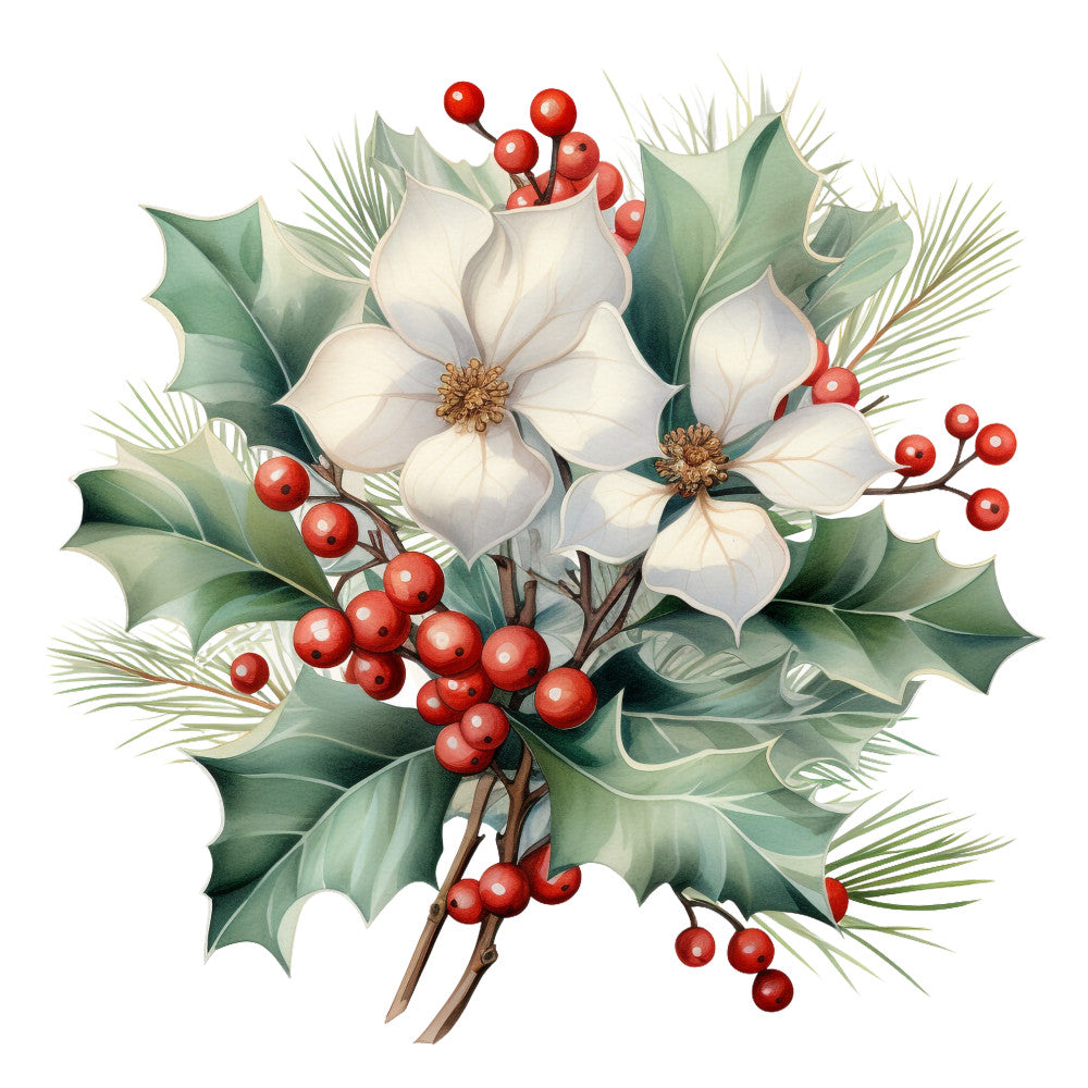 Holly and Baubles Fabric Panel 26