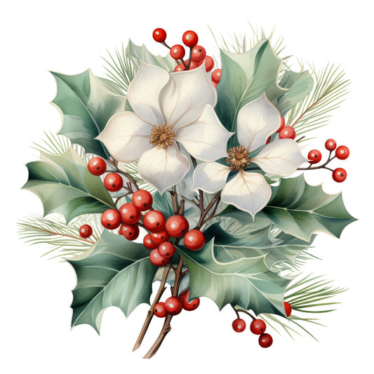 Holly and Baubles Fabric Panel 26