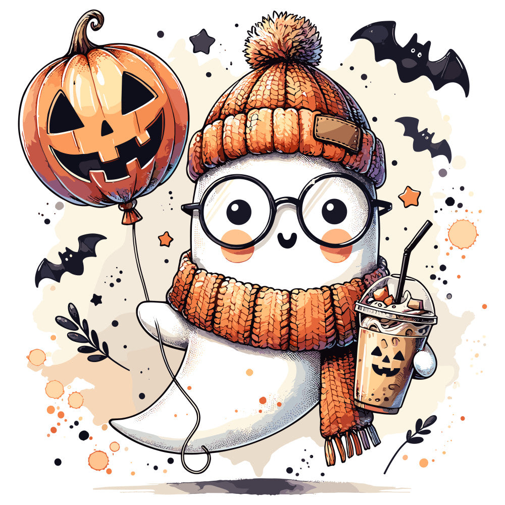 Ghost and Pumpkin Fabric Panel 8