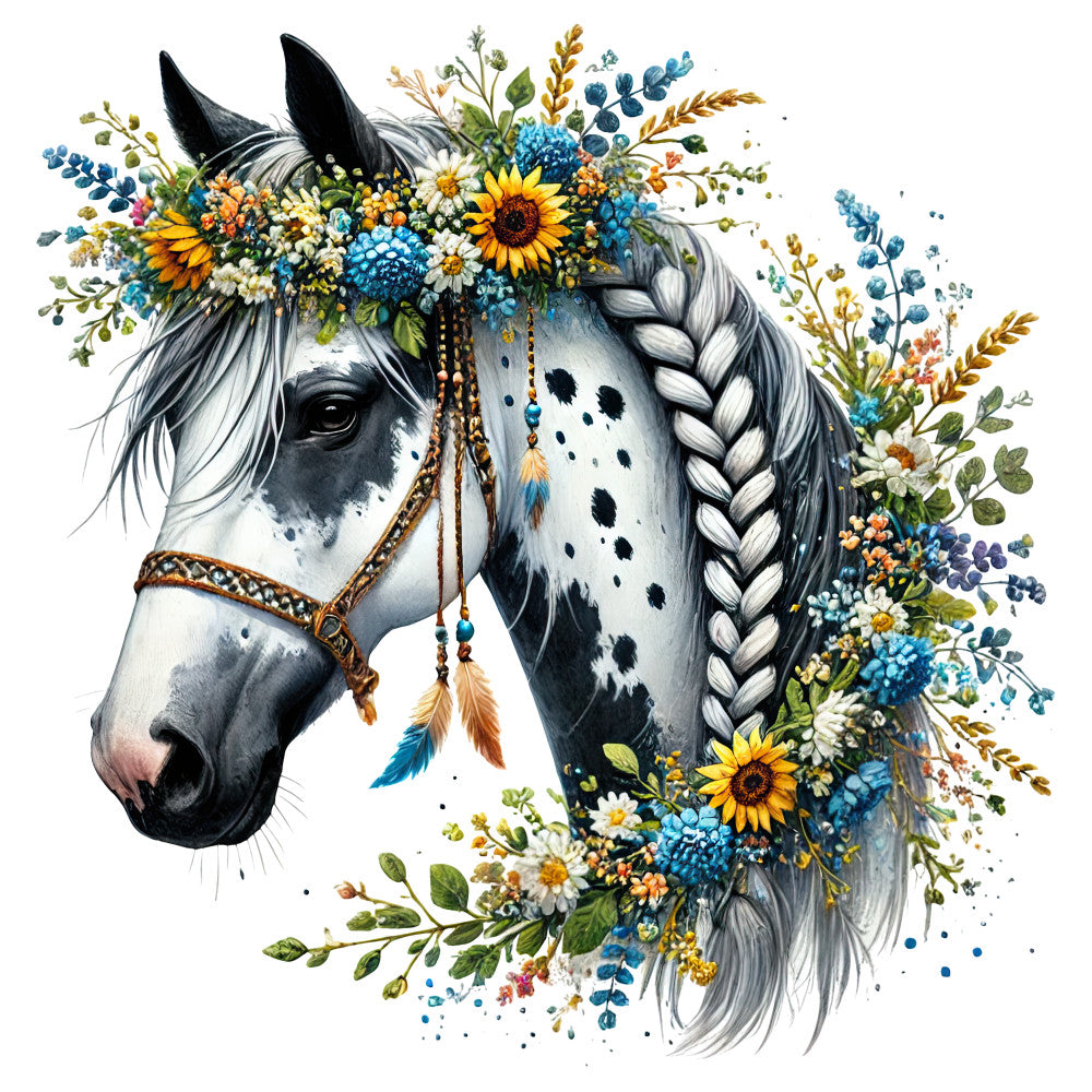 Boho Horses Fabric Panel 4