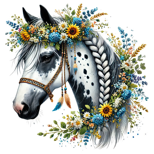 Boho Horses Fabric Panel 4