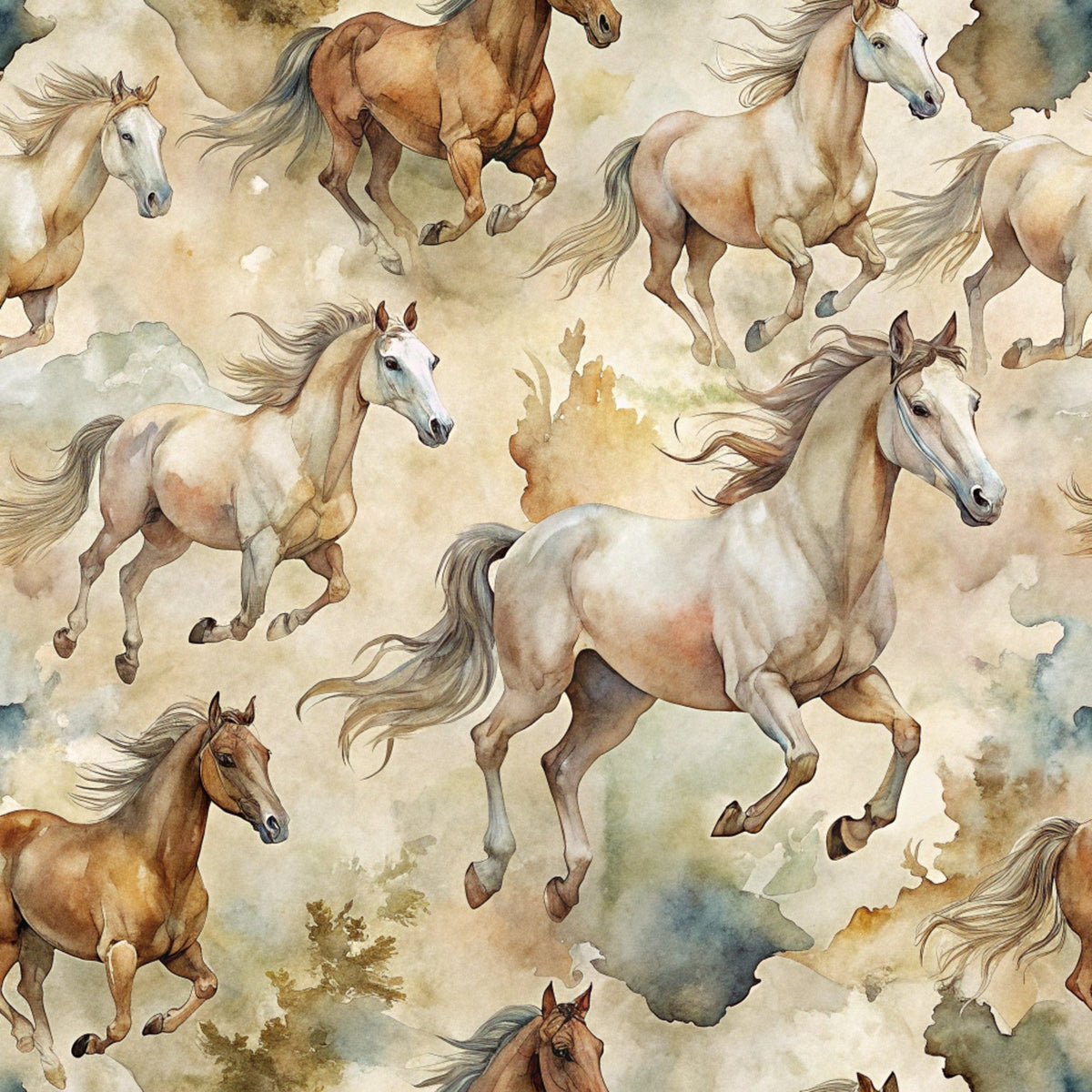 Galloping Mustangs Pattern 7 Minky Fabric