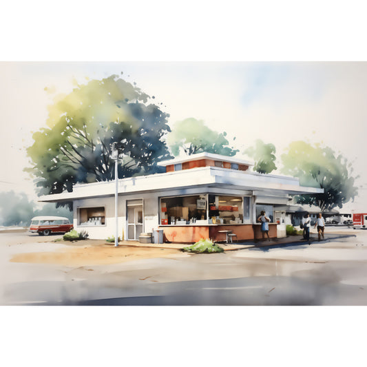 Retro Diner Fabric Panel 9