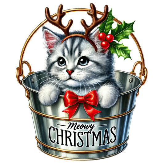 Meowy Christmas Fabric Panel 21