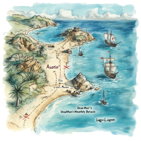 Pirate Treasure Map Fabric Panel 7