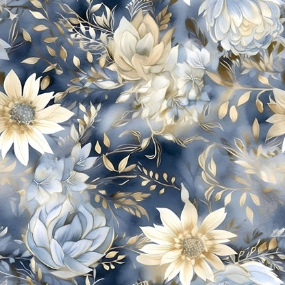 Gilded Indigo Pattern 3 Minky Fabric