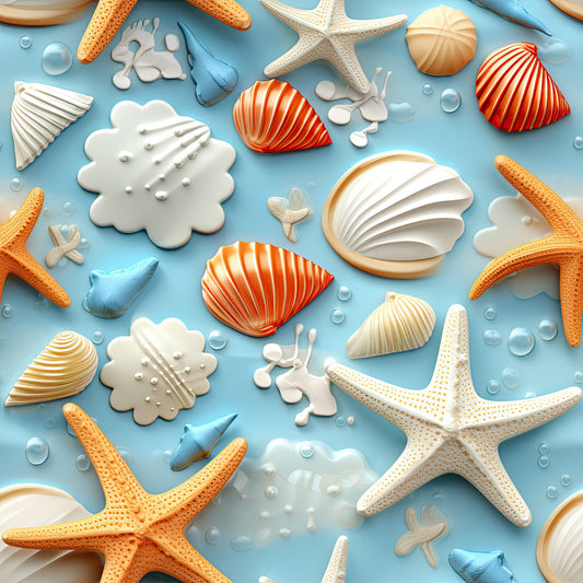 Beach Life Pattern 5 Quilting Cotton Fabric