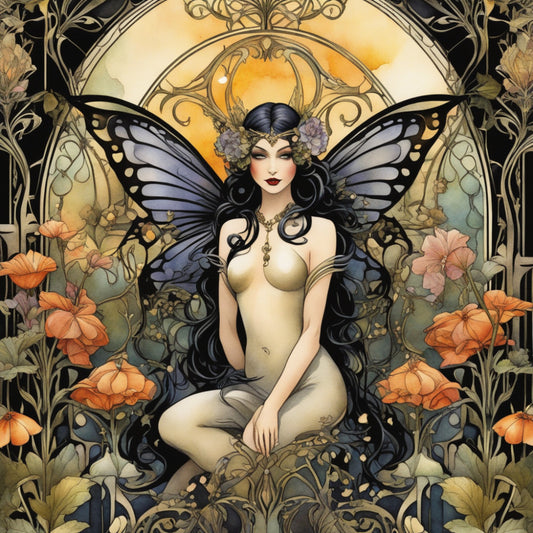 Art Nouveau Fairies Fabric Panel 15