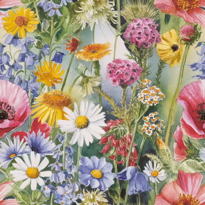 Painted Meadow Pattern 4 Minky Fabric