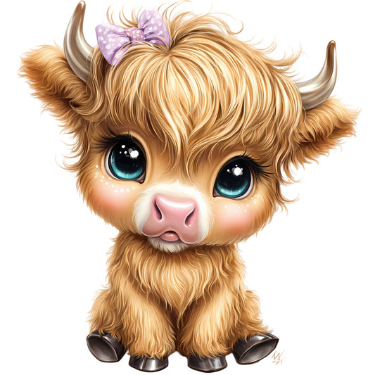 Adorable Highland Cows Fabric Panel 58