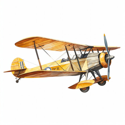 vintage airplane, biplane, golden yellow, mustard yellow, brown, tan, cream, aircraft, aviation, retro, steampunk, transportation, vintage transportation, antique plane, propeller, nostalgic, 1920s, 1930s, travel, adventure, whimsical, mechanical, industrial, steampunk aesthetic, sky, flight, explorer, classic aviation, vintage vehicles, heritage