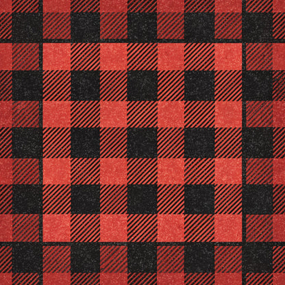 Classic Red and Black Buffalo Plaid Pattern 9 Quilting Cotton Fabric