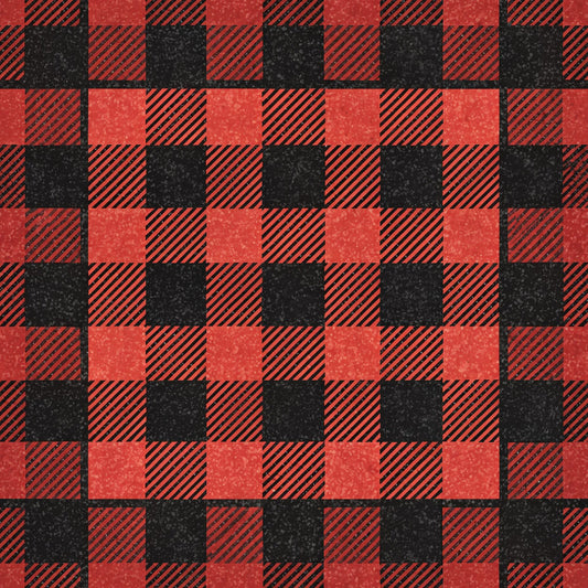 Classic Red and Black Buffalo Plaid Pattern 9 Quilting Cotton Fabric