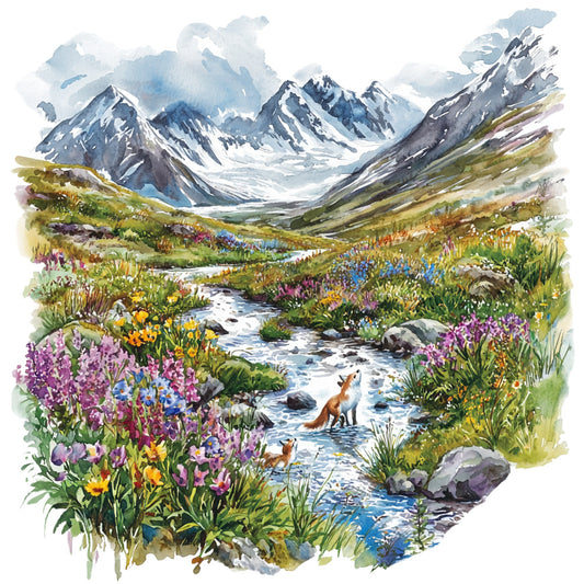 Greenland Landscape Fabric Panel 30