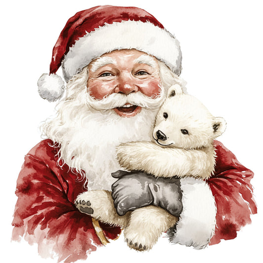 Watercolor Santa Claus Fabric Panel 20