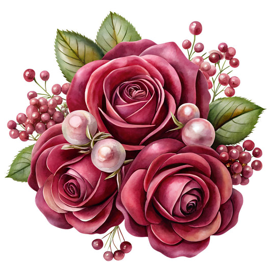 Watercolor Flower Bouquets Fabric Panel 14