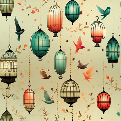 Gilded Aviary Pattern 4 Minky Fabric