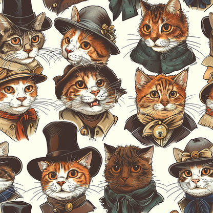 Whiskered Gentry Pattern 1 Minky Fabric