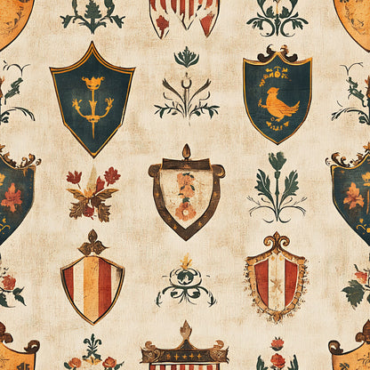Medieval Heraldry Pattern 5 Minky Fabric