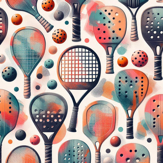 Watercolor Pickleball Pattern 1 Quilting Cotton Fabric