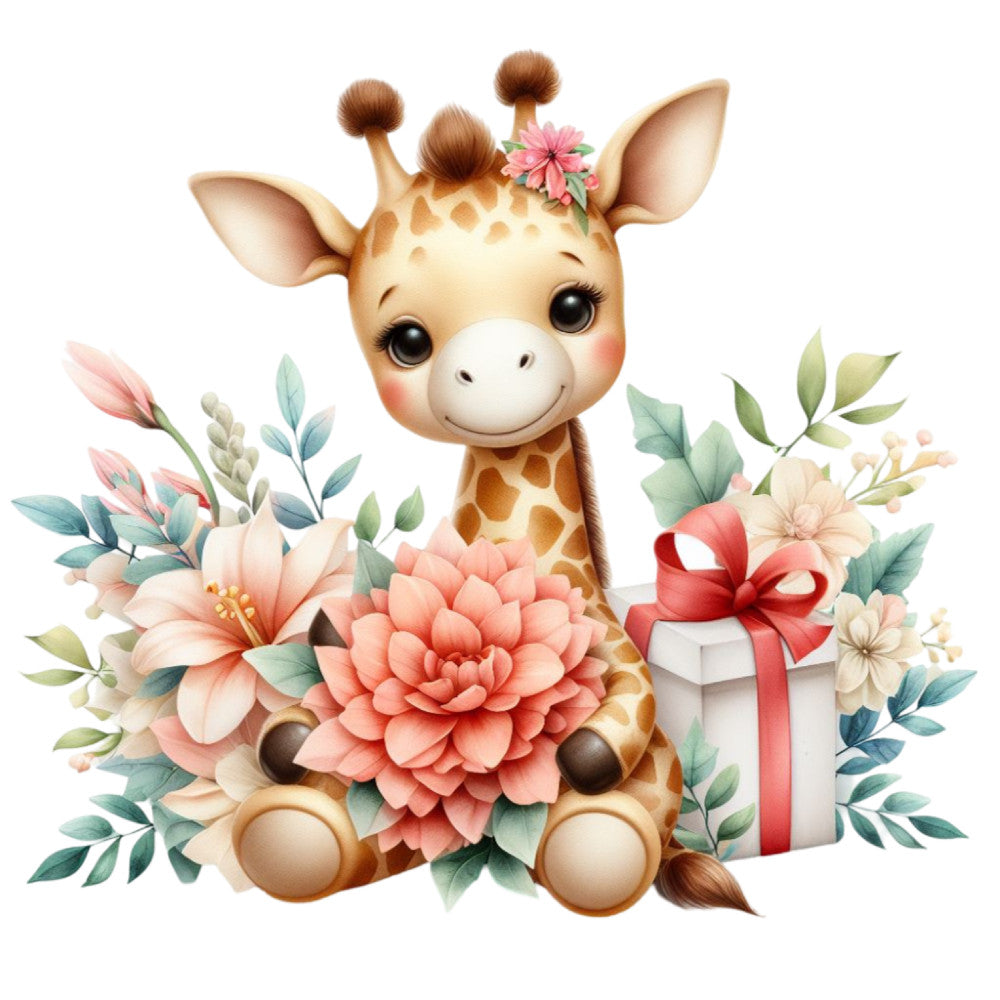Cute Baby Giraffe Fabric Panel 11