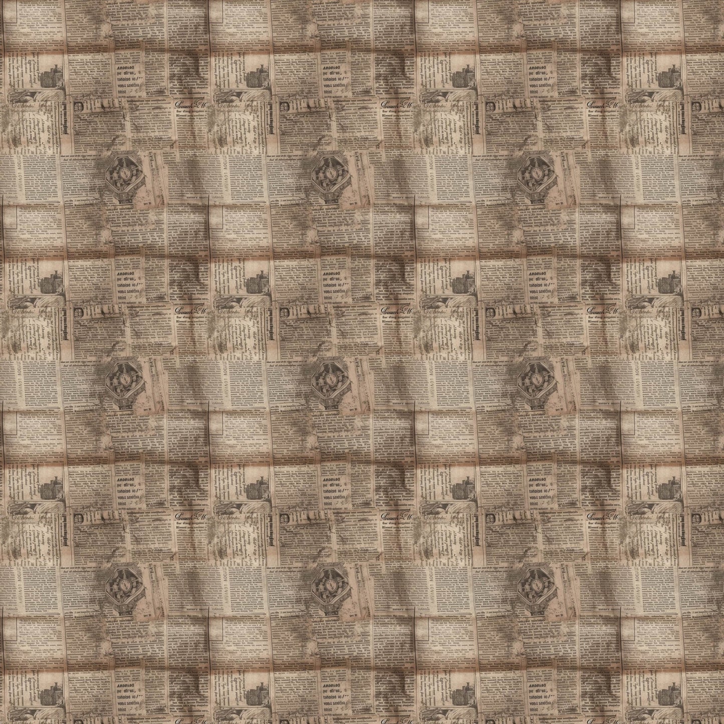 Old Newspapers Pattern 7 Quilting Cotton Fabric