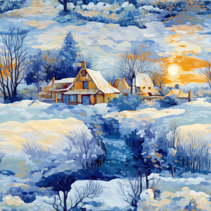Golden Snowfall Pattern 14 Minky Fabric