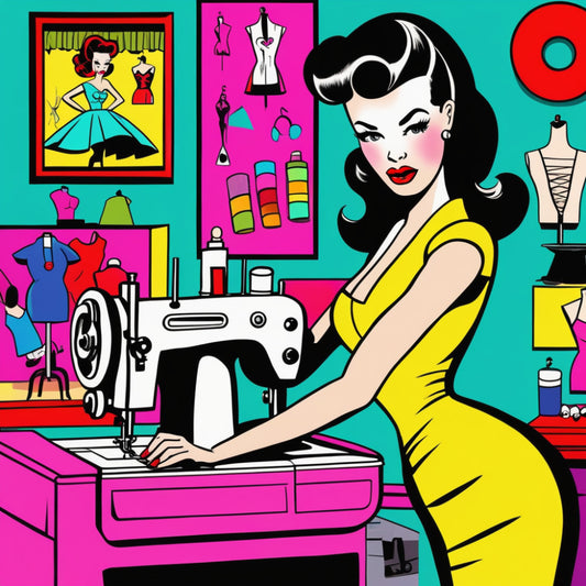 Pop Art Sewing Fabric Panel 55