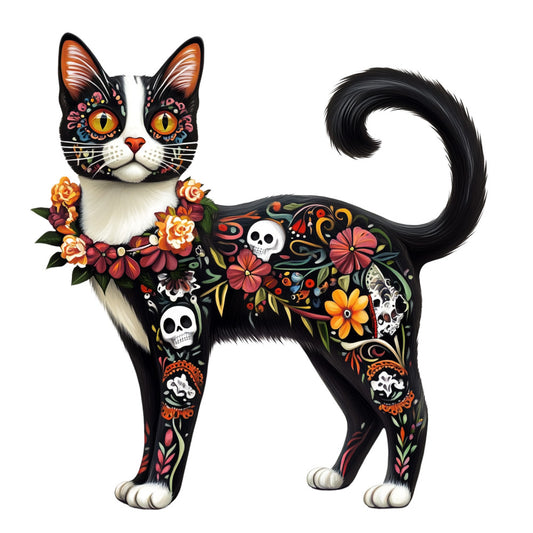 Cats de Los Muertos Fabric Panel 19