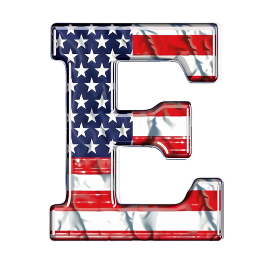 Grunge American Flag Alphabet Fabric Panel 12