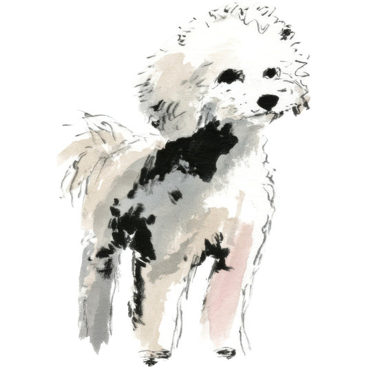 Handdrawn Doodle Dog Fabric Panel 58