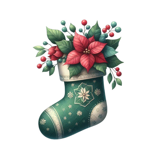 Christmas Stocking Scene Fabric Panel 27